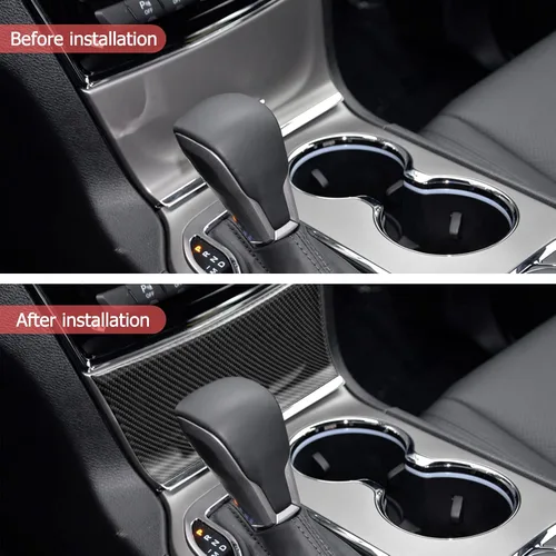 Vista 4 de SUNJIKA Compatible con caja de almacenamiento de consola central interior de fibra de carbono, cubierta de panel, accesorios para Jeep Grand