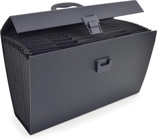 Vista 2 de Rapesco 1555 - Caja expansible para documentos de 19 piezas, A4+, color negro