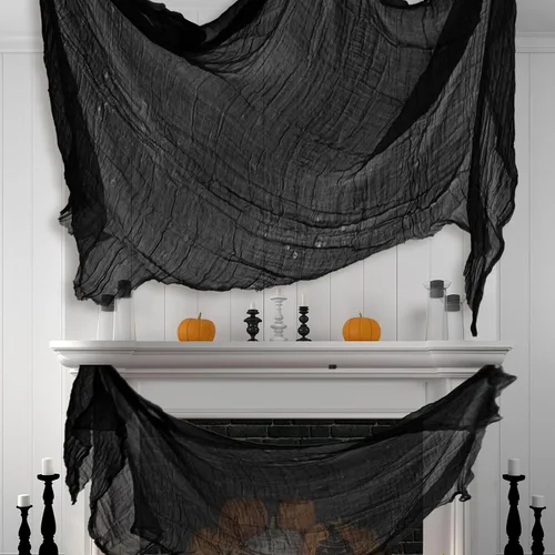Vista 6 de NEBURORA Tela espeluznante de Halloween de 200 x 85 pulgadas para decoración de fiesta de casa embrujada para Halloween, decoración de habitación