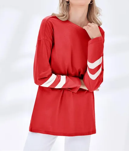 Vista 11 de Fisoew Camisetas de manga larga para mujer, holgadas, casuales, con cuello redondo, blusa suave