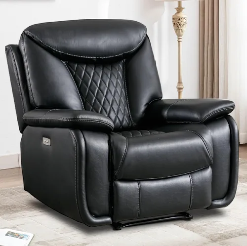 Vista 13 de HAOMARKETS Silla reclinable eléctrica, sofás reclinables de piel sintética suave con respaldo acolchado, sofá reclinable individual superrelleno