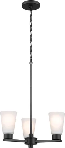 Vista 12 de Kichler Stamos - Candelabro de 3 luces, lámpara de techo moderna para sala de estar, comedor, dormitorio o vestíbulo, en bronce envejecido®