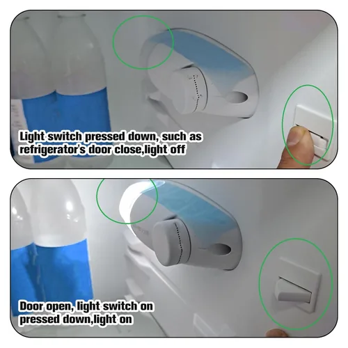 Vista 2 de Interruptor de luz de repuesto para puerta de refrigerador, control momentáneo de 2 pines compatible con GE, Whirlpool, Maytag, KitchenAid y más