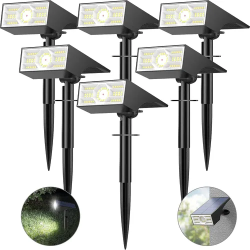 Vista 13 de 2 reflectores solares para exteriores, 56 luces LED para exteriores para el jardín, impermeables IP68, 2 paquetes, 4 modos de iluminación