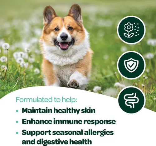 Vista 5 de Masticables para Alergias de Perros con Probióticos Masticables para Alergias Estacionales para Perros con Aceite de Salmón Salvaje de Alaska