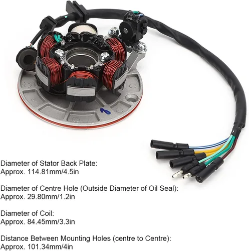 Vista 5 de Reemplazo de estator Magneto, placa de estator Magneto de repuesto de 5 bobinas, estator de encendido magnético, accesorio de motocicleta apto