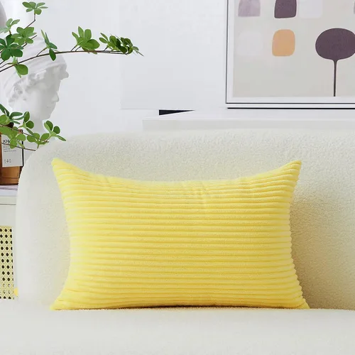 Vista 75 de Home Brilliant Funda de almohada de primavera de 18x18 pulgadas, funda de almohada de terciopelo a rayas para silla y sofá, funda de almohada