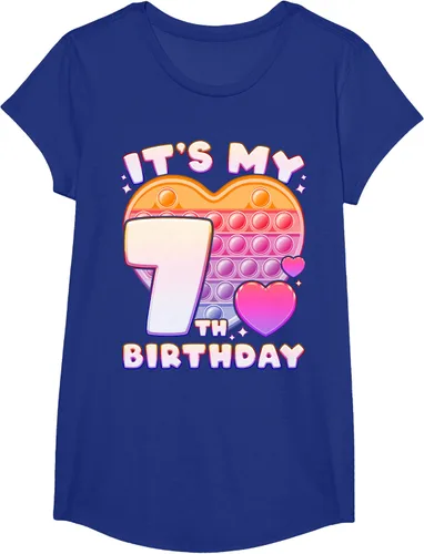 Vista 61 de Pop-it Birthday Girl 7 años de edad, Push it Pop Fidget Bubble Camiseta, Negro