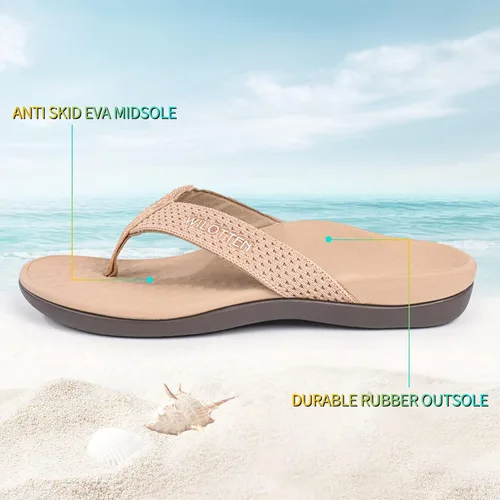 Vista 4 de WILOTTEN Sandalias con soporte de arco para mujer, sandalias ortopédicas para pies planos, sandalias de apoyo para mujeres y hombres