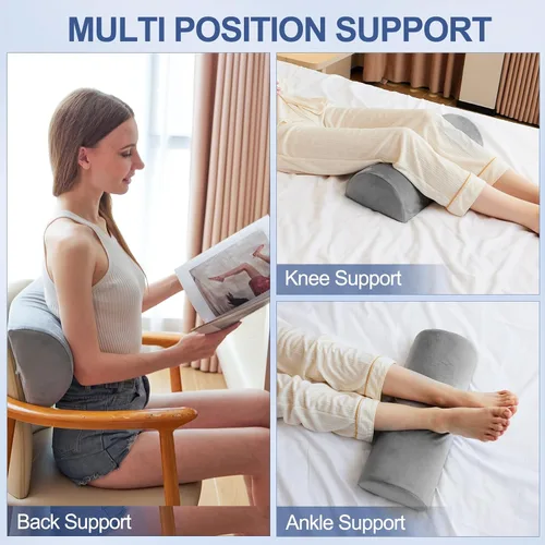 Vista 3 de Almohada de rodilla para dormir de espalda, almohada de espuma viscoelástica para piernas, almohada debajo de la rodilla para dormir, almohada