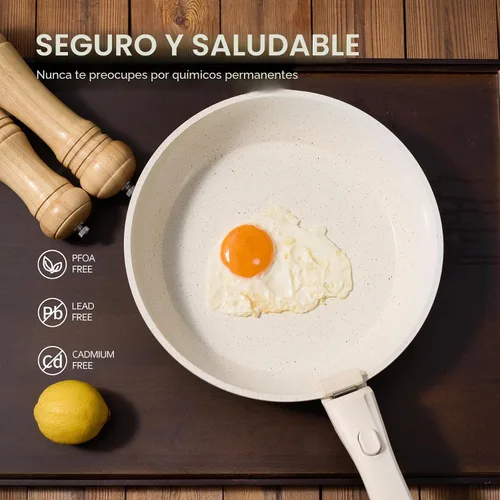 Vista 5 de BECIGAR Juego de 23 piezas de ollas y sartenes de cerámica, juego de ollas y sartenes antiadherentes, juego de ollas y sartenes con asas removibles