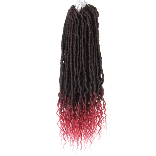 Vista 25 de BOHOBABE Rastas Sintéticas de Ganchillo de 10 Pulgadas, Rastas de Ganchillo Suaves Boho con Puntas Rizadas, Rastas Cortas de Diosa Bohemia de 1#