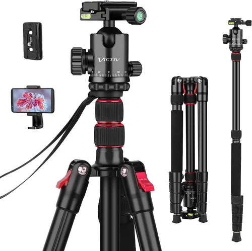 Vista 10 de Trípode DSLR Profesional para Fotografía - Alto, Ligero y Resistente - Miras de Detección, Telescopio y Prismáticos - Unidad de Trípode Completa