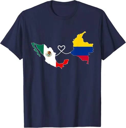 Vista 69 de Camiseta Half Colombian Half Mexican Flag Map DNA Mexico Colombia