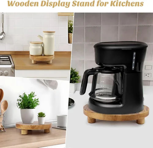 Vista 9 de Soportes de madera para plantas, elevadores de madera para interiores y exteriores para decoración, taburete de madera para mesa del hogar, baño