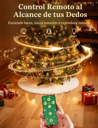 Vista 13 de HOPOCO - Soporte musical giratorio para árbol de Navidad con control remoto