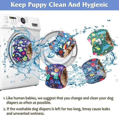 Vista 7 de Pañales para perros machos, bandas para el vientre para perros machos, alta absorción, extra pequeñas, para perritos y cachorros en incontinencia