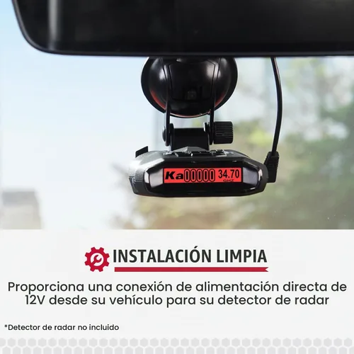 Vista 4 de Kit de cableado directo detector de radar Cobra para conector de barril, cable de alimentación para fácil instalación personalizada, compatible