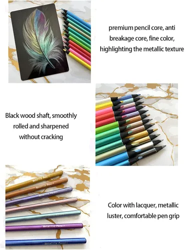 Vista 8 de Lápices de colores, 24 colores pintados a mano, lápices de dibujo, lápices de bocetos para manualidades, pintura, bocetos, diseño, álbumes