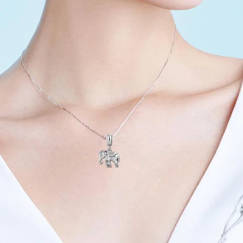 Vista 5 de KunBead Abalorios colgantes de cumpleaños de elefante compatibles con pulseras Pandora y collar para mujer