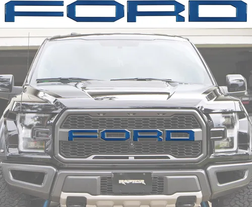 Vista 20 de Superposiciones de letras de rejilla frontal, compatibles con Raptor 2015-2020