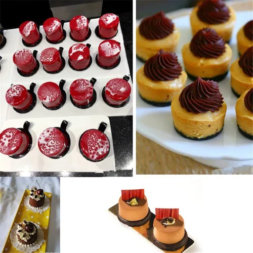 Vista 3 de 15 moldes de silicona cilíndricos para decoración de pasteles, utensilios para hornear, mousse de postre francés, molde para hornear, cupcakes