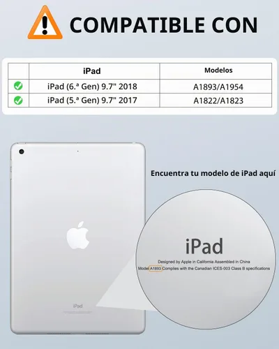 Vista 2 de MoKo Funda Compatible con iPad 9.7 de 2018/2017 6ª/5ª Generación - [Resistente] Funda Híbrida Protectora de Cuerpo Completo a Prueba de Golpes