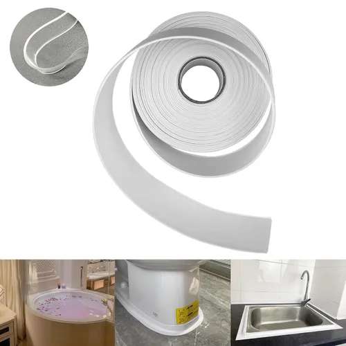 Vista 10 de Cinta de Calafateo Autoadhesiva, Cinta de Calafateo para Baño Tira Selladora Tira de Calafateo, Cinta de Sellado Impermeable de Calafateo para Baño