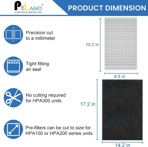 Vista 4 de Filtro HEPA HPA300 de repuesto compatible con purificador de aire Honeywell serie HPA300, HPA300, HPA304, HPA8350, HPA300VP, HPA3300b, HPA5300