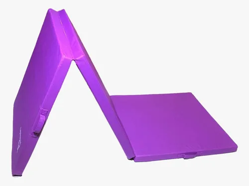 Vista 4 de Alfombrilla de ejercicio plegable triple de 6 x 2 pies y 2 pulgadas de grosor, 2 asas de transporte para entrenamientos de núcleo, gimnasia, artes