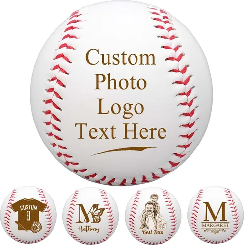 Vista 8 de Pelota de béisbol personalizada con nombre, foto y logotipo, bola grabada, regalos de béisbol personalizados para papá, niños, hijo mayor, jugador