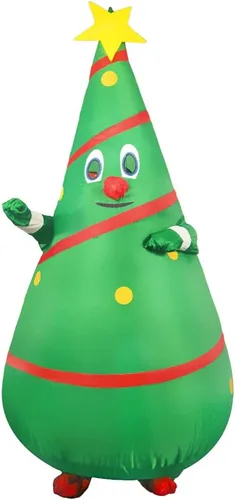 Vista 6 de Disfraz inflable de Halloween de koala de cebra, panda gigante, cerdo rosa, árbol de Navidad, divertido disfraz para adultos y fiestas de cosplay