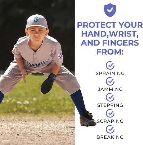 Vista 5 de Gracfulcub Guante deslizante de béisbol, guante deslizante de béisbol y softbol, diseño ergonómico que protege los dedos (gesto de bandera)