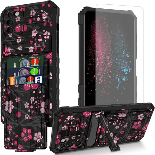 Vista 36 de Funda para teléfono Samsung Galaxy A54 con protector de pantalla, funda con ranura para tarjetas desmontable incorporada, con función atril, a
