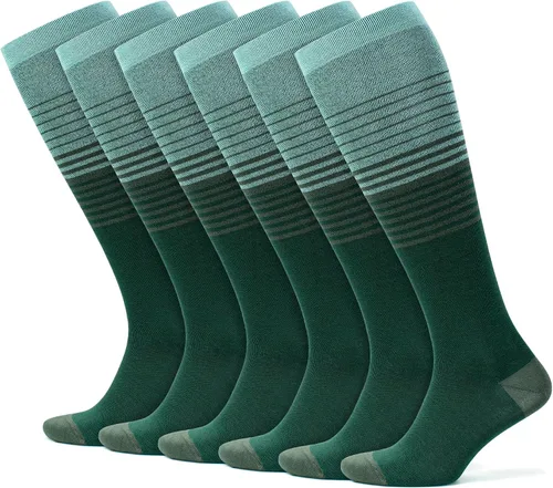 Vista 8 de GoWith 3 pares de calcetines de compresión unisex de 15-20 mmHg, de rayón hecho de bambú, transpirables, para hombres y mujeres Beige - 3 pares