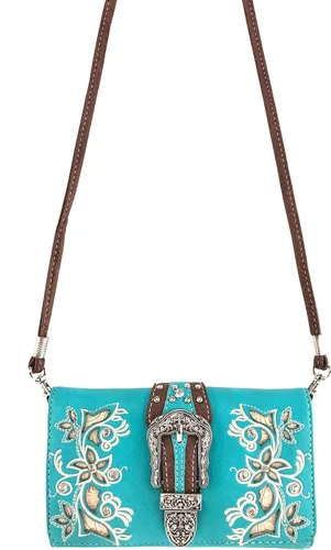 Vista 3 de Justin West Bolso de hombro oculto con cruz de cocodrilo occidental