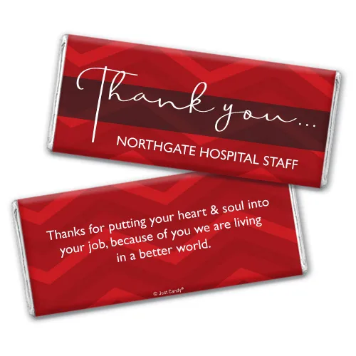 Vista 8 de Thank You Candy Barras de chocolate personalizadas (paquete de 12) - Rosa brillante
