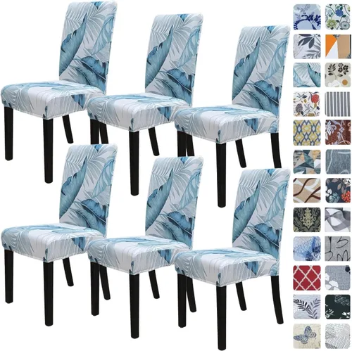 Vista 54 de SPRINGRICO Juego de 4 fundas para sillas de comedor, fundas elásticas para sillas de comedor, de elastano lavables, fundas para sillas Parsons