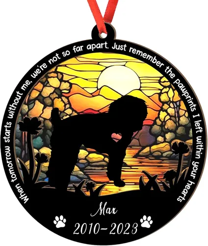 Vista 72 de Adorno personalizado para atrapasoles de sabueso afgano, adorno de Navidad de sabueso afgano – Regalo para perro amante, sabueso afgano