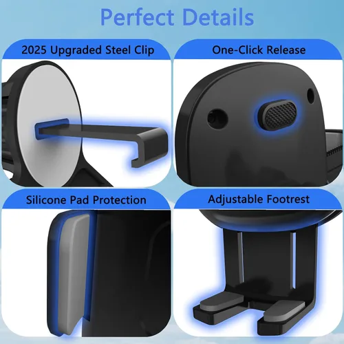 Vista 4 de Universal Car Vent Phone Holder for iPhone 17 Pro Max and More,30PCS 2026 Upgraded Clip, Triangular Stable Structure, 360° Rotation Adjustable