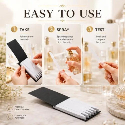 Vista 3 de Tiras de perfume de papel de prueba de perfume, tiras de prueba de fragancias, tiras de prueba de aroma, están diseñadas para la detección