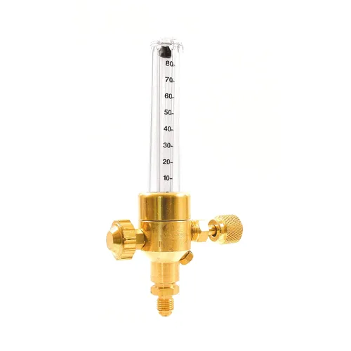 Vista 7 de Uniweld UNF3 Indicador de flujo de nitrógeno con conexión de entrada hembra de 1/4 pulg. y conexión de salida macho de 1/4 pulg.