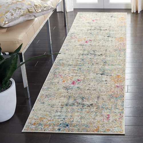 Vista 40 de SAFAVIEH Colección Madison - Alfombra de pasillo, 2'2" x 6', color fucsia y oro, diseño bohemio abstracto envejecido, no desprende pelusa y fácil