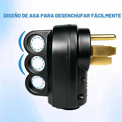 Vista 7 de Enchufe RV de 50 amperios, enchufe de repuesto NEMA 14-50P con mango ergonómico