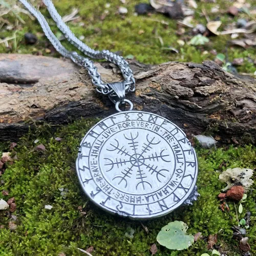 Vista 5 de GuoShuang Collar vikingo nórdico de Odin Wolf para hombres, regalo vikingo, acero inoxidable, colgante vikingo, Acero inoxidable, No es una piedra