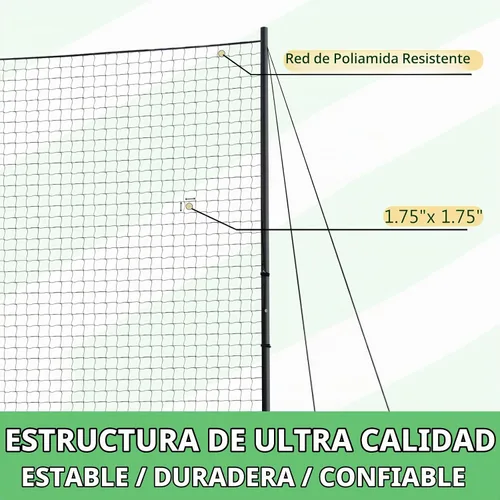 Vista 4 de Sistema de tope de bola - Red de respaldo de fútbol, resistente, alto impacto, barrera de práctica