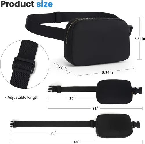 Vista 4 de Riñonera unisex a la moda para mujer, con correa ajustable, para correr, senderismo, ciclismo, viajes, Beige