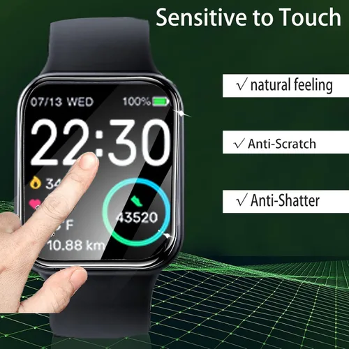 Vista 3 de Lamshaw Protector de pantalla compatible con TOZO S3 Smart Watch, película protectora de pantalla suave de PET de cobertura completa 3D compatible