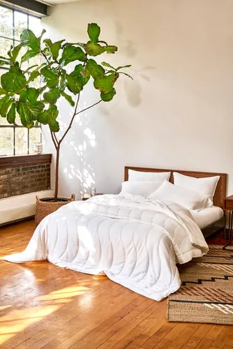 Vista 2 de Buffy Breeze Comforter - Edredón suave 100% lyocell de eucalipto, refrescante, blanco, relleno de edredón de verano ligero con pestañas
