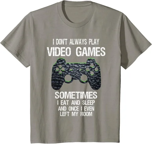 Vista 38 de Funny Gamer Video Games - Camiseta para niños y adolescentes, ajuste clásico, color negro, mezcla de algodón, Negro